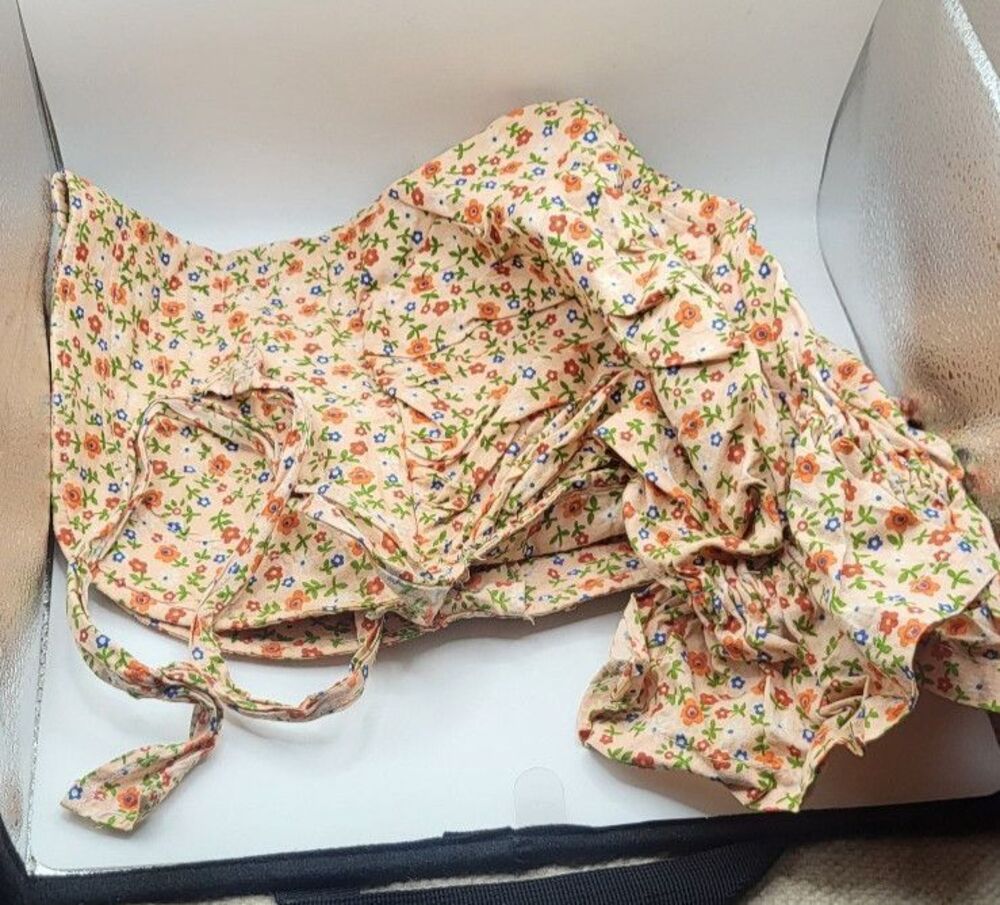 Estate True Vintage 60s Floral Wide Brim Prarie Bonnet Pink